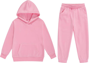 Boys Girls 2 Piece Sweatsuits Pullover Hoodie and Sweatpants Set