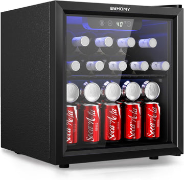 48 Can Beverage Refrigerator cooler-Mini Fridge Glass Door for Beer Drinks Wines