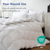 Feather Down Fiber Comforter Full, 100% Cotton Ultra Soft Fluffy Duvet Insert Full