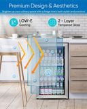 Beverage Refrigerator Cooler - 126 Can Mini Fridge Glass Door for Drinks Soda Be