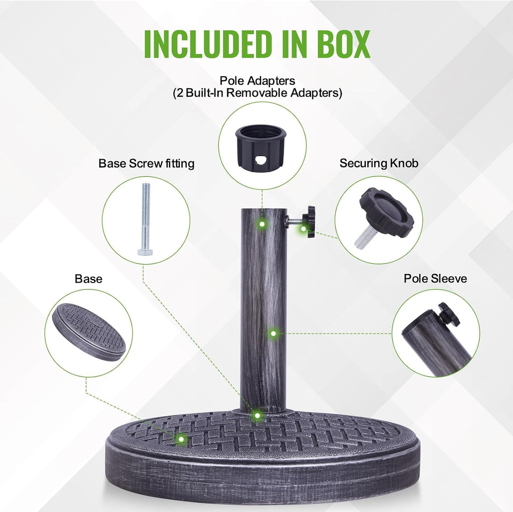 26.5 Lb Umbrella Stand, Patio Umbrella Base, 15 in Diameter