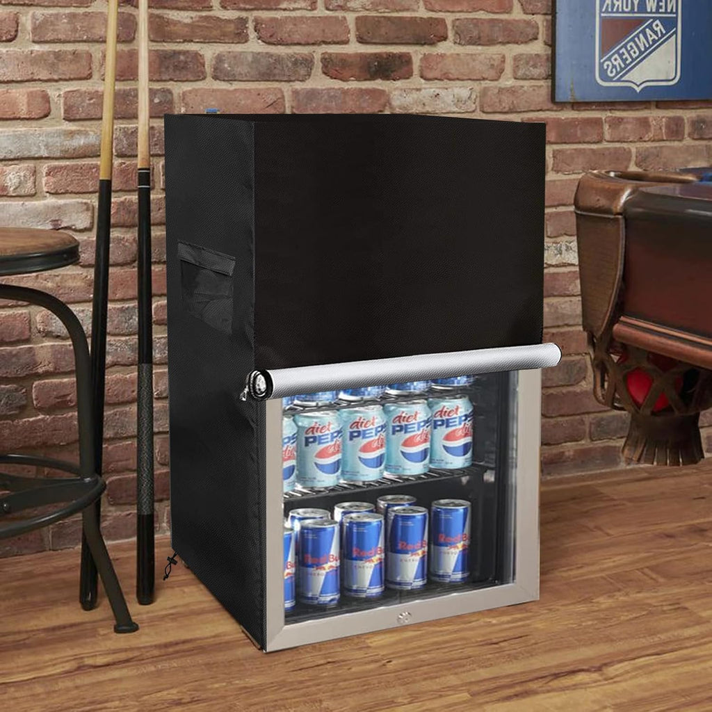 Beverage Refrigerator and Cooler Cover for most 3.2 Cu.ft Beer or Wine Mini Fridge,Waterproof Dust Proof Anti-UV Sides
