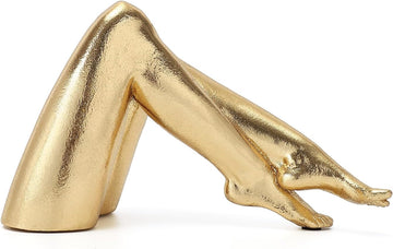 Golden Legs Sculpture Resin Statues Home Decor (Bowed Leg) | Gold Legs Shelf Decor Electroplated Resin Statues Office