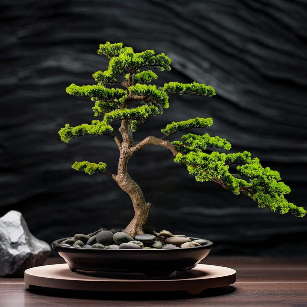 3ft Artificial Juniper Bonsai Tree with Black Plastic Pot