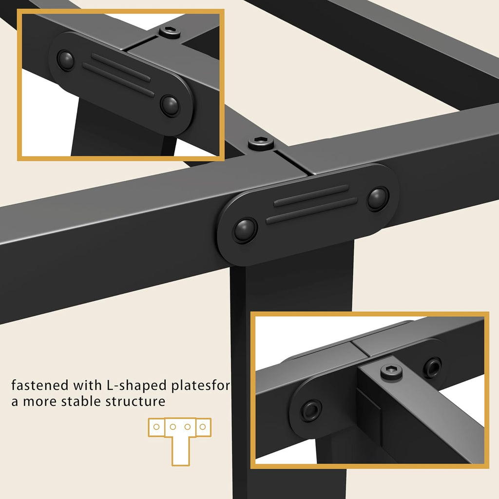 Metal Bed Frame,Full Bed Frame with Headboard,Structurally Stable