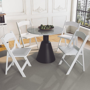 4 Pack Resin Folding Chairs with Cushion for Wedding, Party, School