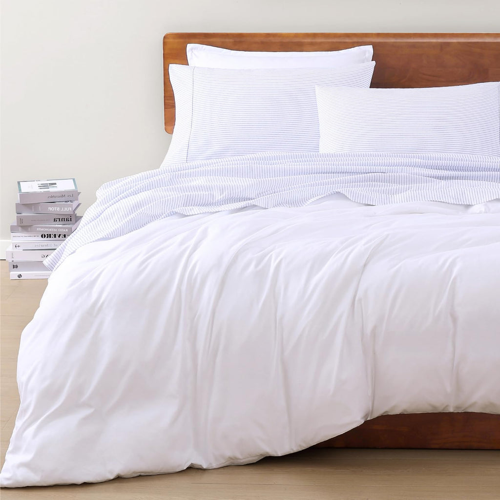 Sheets 100% Organic Cotton 4pc Percale - Ticking Stripe