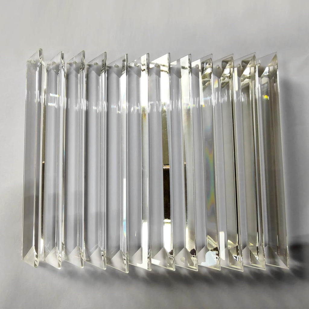 12 Pieces Chandelier Crystals Replacement K9 Crystal Prisms with Hooks for Crystal Chandeliers Metal Clip Crystal