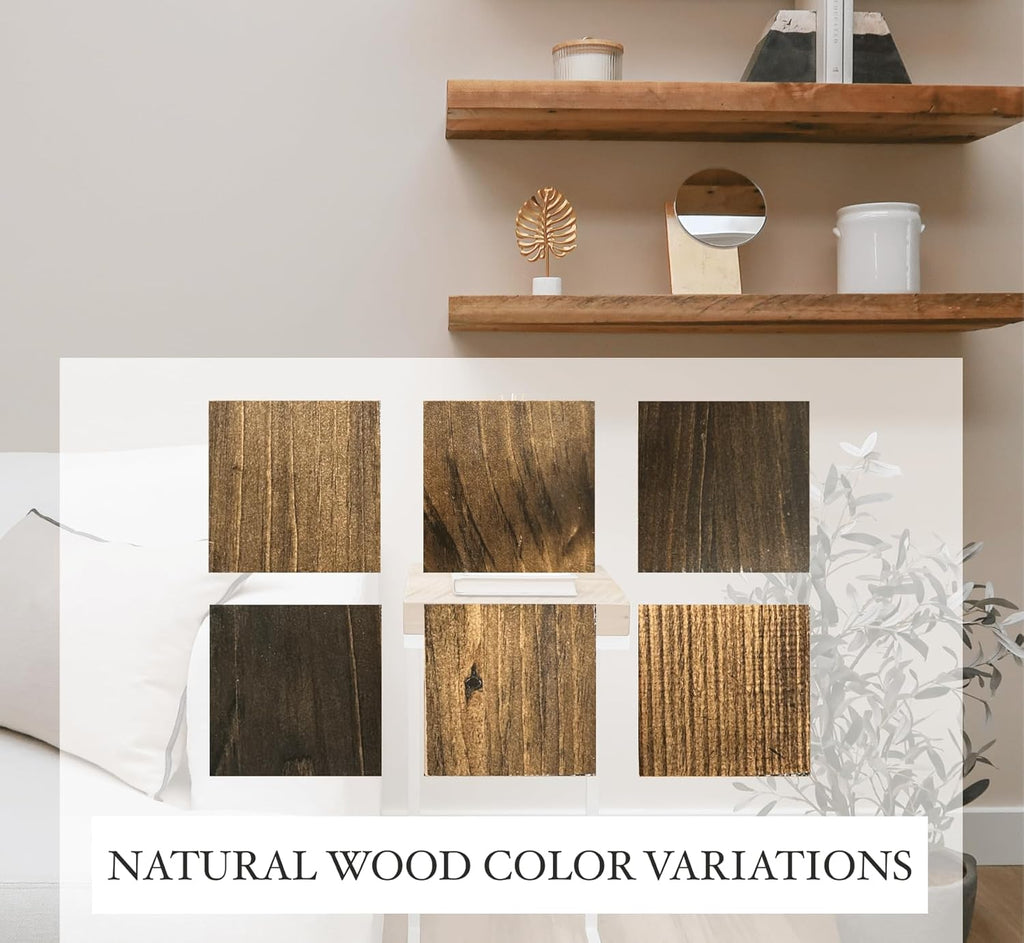 Rustic, Shelf, Floating Mantle, Real Wood, Beam, (Dark Brown, 60Lx6Hx8D)