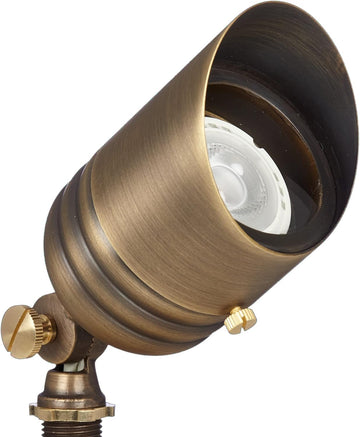 Fat Boy 12V Brass Outdoor Spotlight (Bronze) for Landscape Lighting | Lamp Ready, Low Voltage Uplight for Yard, Lawn