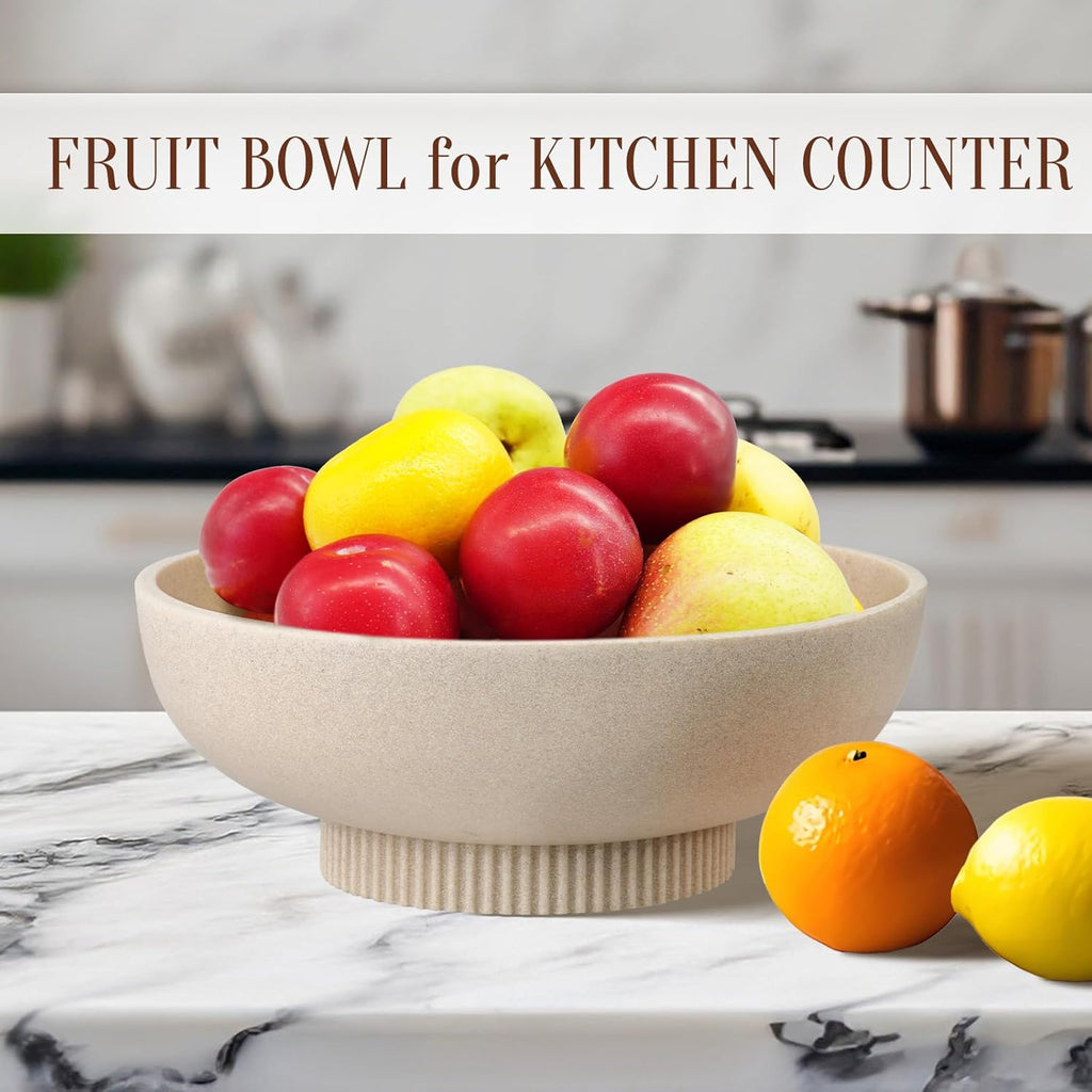 Large Resin Pedestal Decorative Bowl - Modern Handicraft Bowls Decor - Fruit Bowl Counter - Key Bowl Table,Artificial