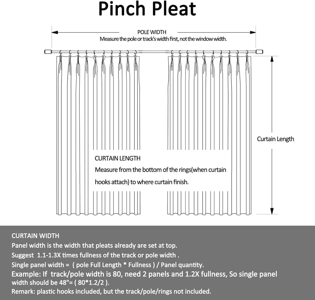Soft Velvet Curtains Pinch Pleated Velvet Textured Drapes Panels for Bedroom Meetingroom Club Theater Living Room