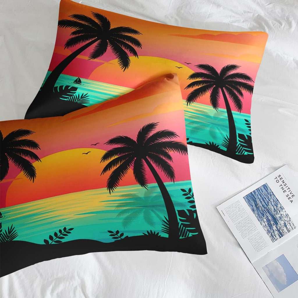 Comforter Set with Sheets, 5 Pieces Beach Sunset Bedding