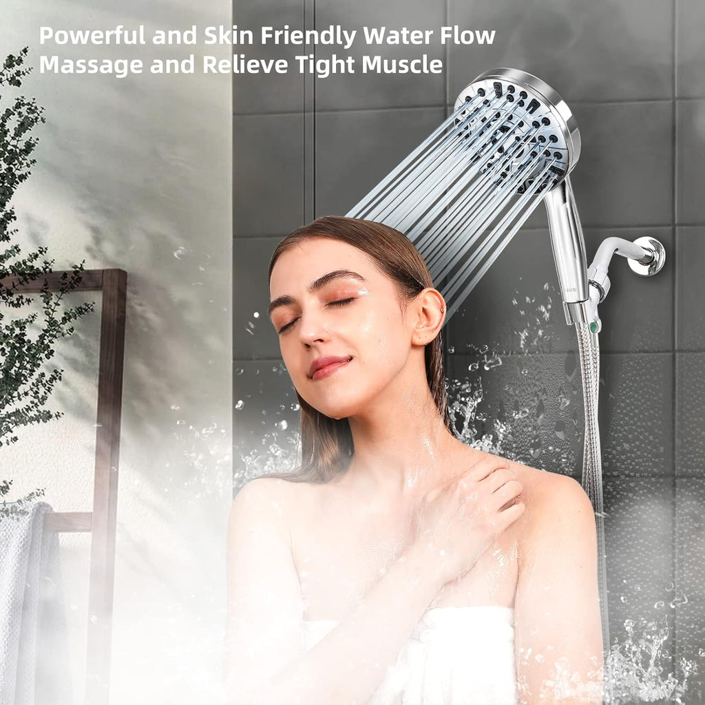 Shower Head,10 Functions High Pressure shower head with handheld, Built-in Pause Mode & Power Wash
