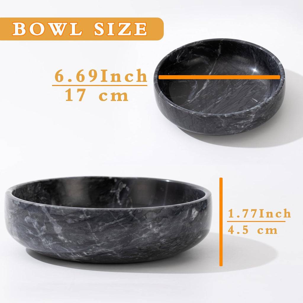 6.7" Large Decorative Bowl, Natural Marble Decorative Bowls Decor, Key Bowl, Candy Bowl, Smudge Bowl, Coffee Tables