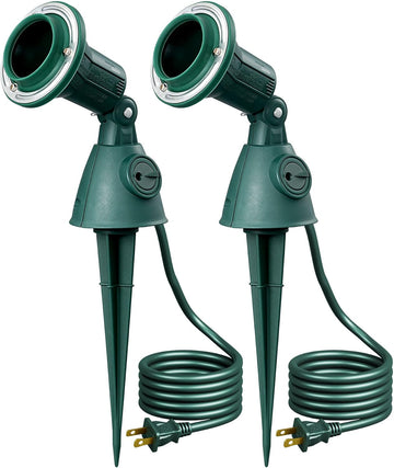 Dusk to Dawn 120V Outdoor Spotlight, Waterproof Lights E26 Base | Waterproof LED Outdoor Flood Stake Lights,6FT Cord