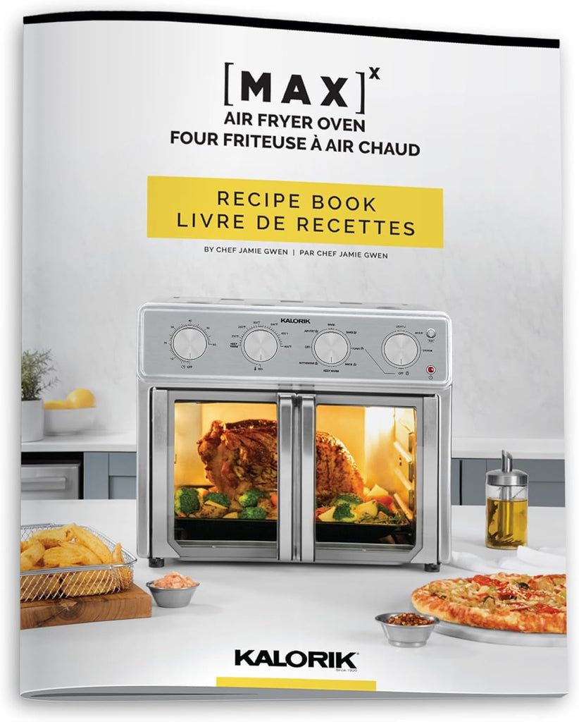 MAXX Air Fryer Oven, 26 Quart 9-in-1 Countertop Toaster Oven and Air Fryer Combo - Fry, Bake, Roast, Rotisserie, & More, Large Glass French Doors & 7 Accessories, 1700-Watts, Stainless Steel