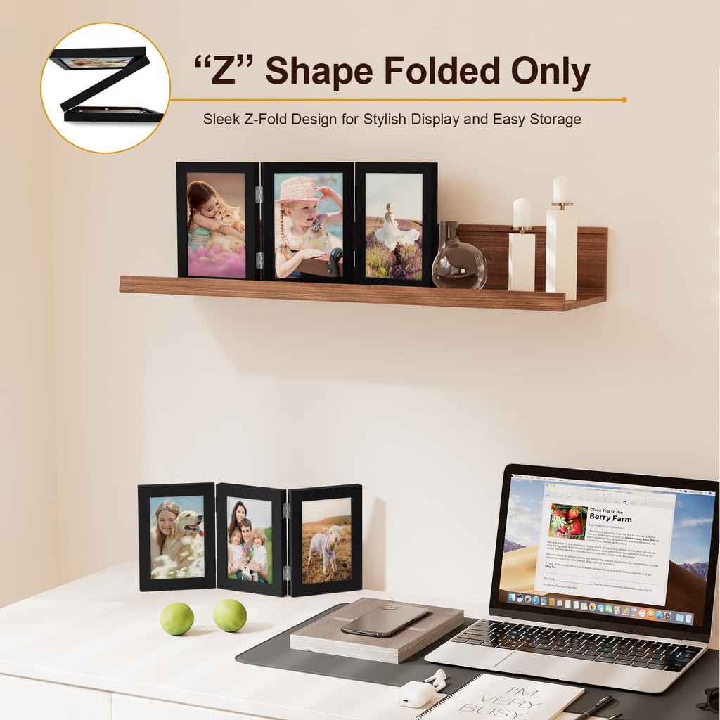 Black Triple 6x4 Picture Frame Horizontal