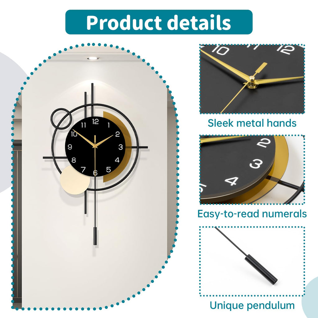 Large Wall Clock Decor Modern Wall Clock Pendulum