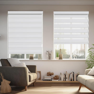 Zebra Blinds for Indoor Windows with Cord Custom Size Blackout, Corded Zebra Roller Shades for Sliding Glass Door