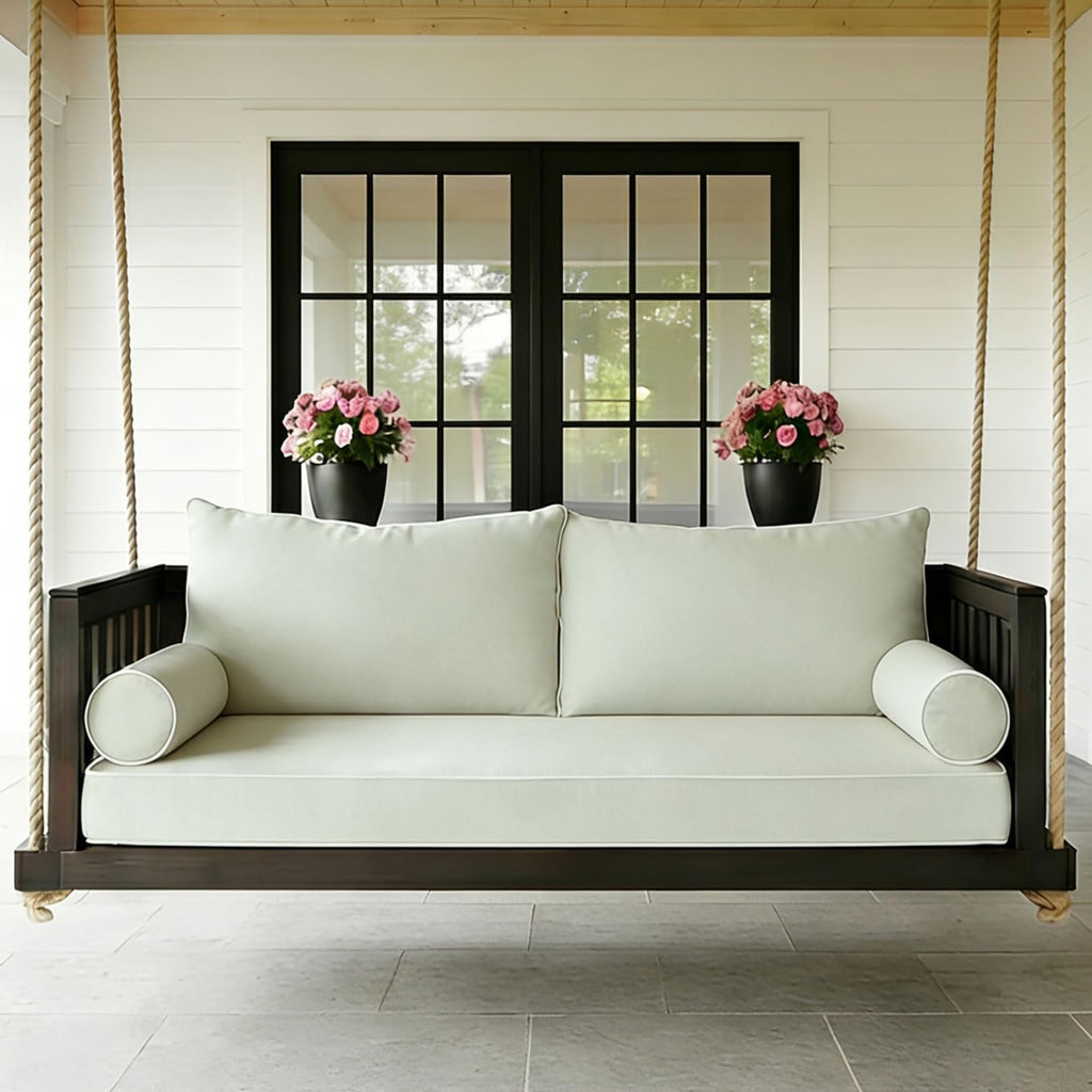 Twin Size Porch Swing Bed Mattress Cushion Cover, Light Gray | Waterproof Outdoor Twin Mattress Cover for Daybed