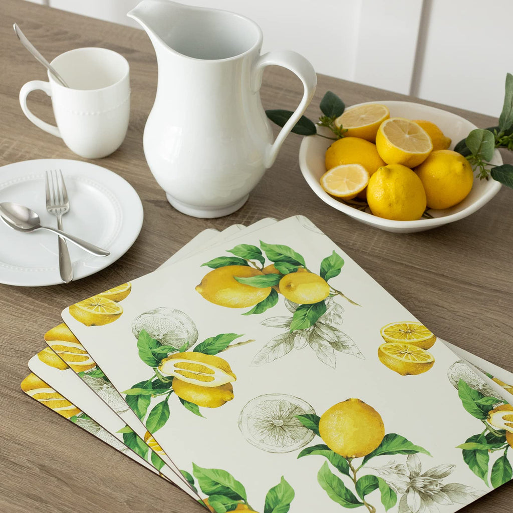 Cork Placemats Set of 4 (Lemons, 12" x 16")