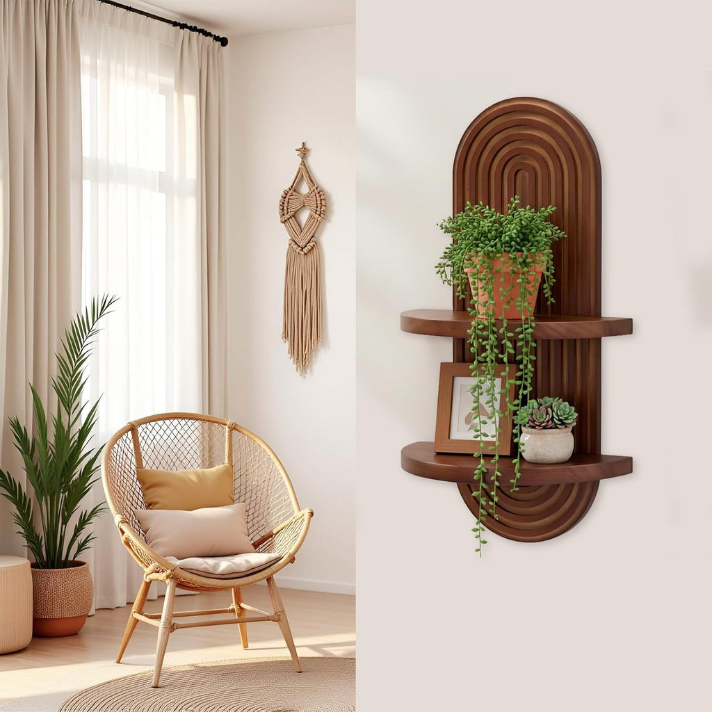 Mordern Wall Shelf with Arched Mid Century Art Boho Decor Design Floating Shelves Bedroom Living Room Farmhouse
