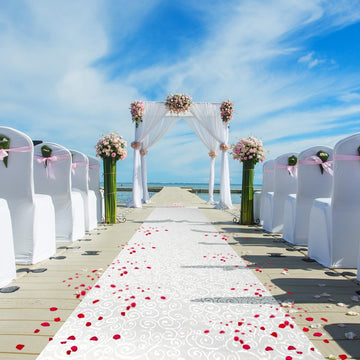 Thickened Aisle Runner for Wedding CeremonyFeet White Aisle Runner Walkway for Indoor Outdoor Wedding Church