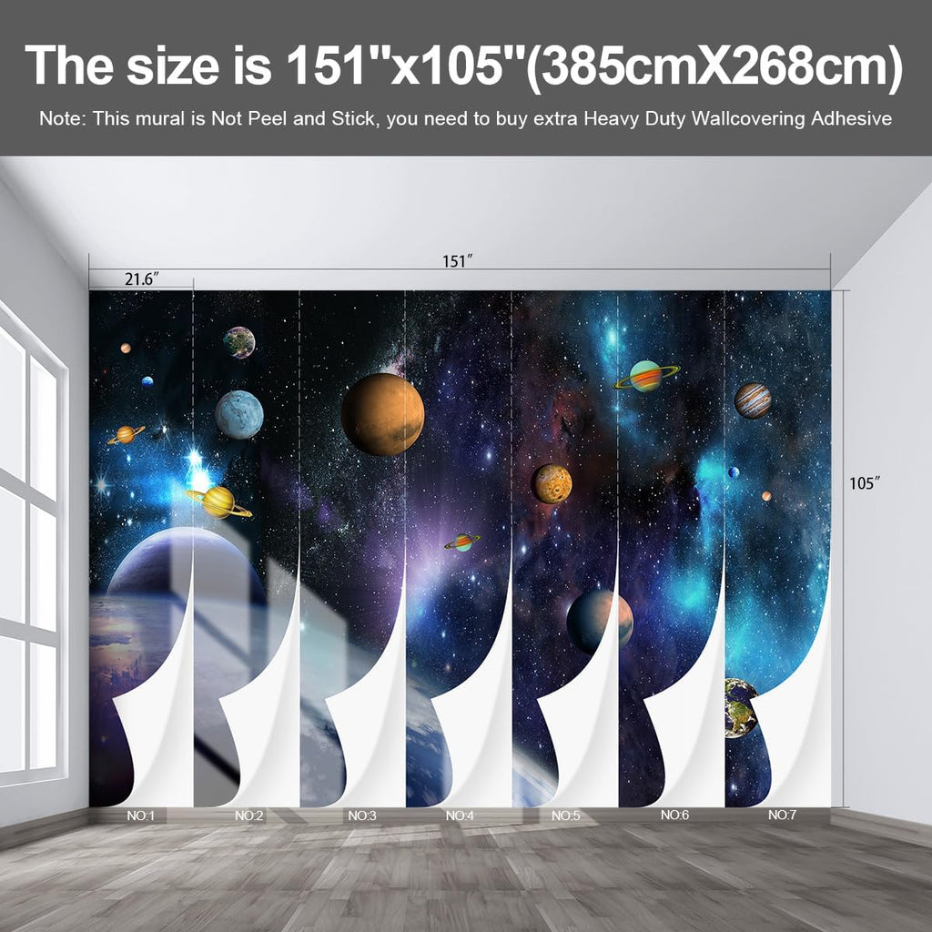 Kids Planet murals Galaxy Backdrop Solar System Starry Night Sky Ceiling Home Theater Universe Bedroom Wallpaper