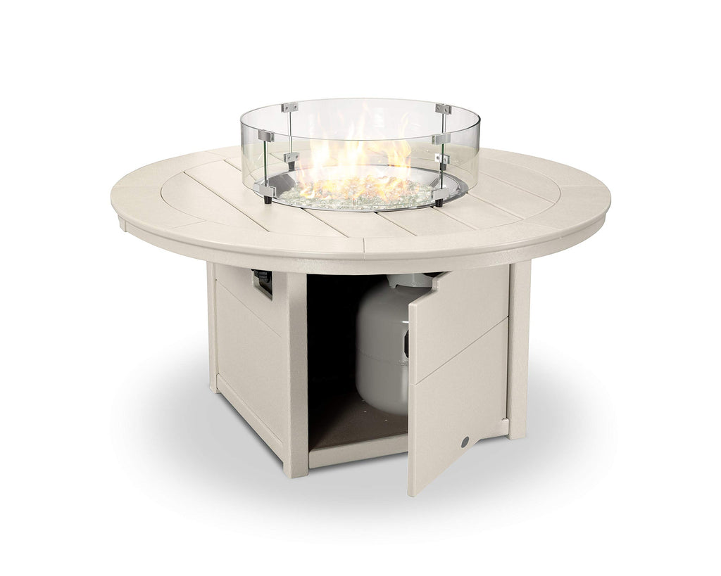 Round 48" Fire Pit Table in Sand