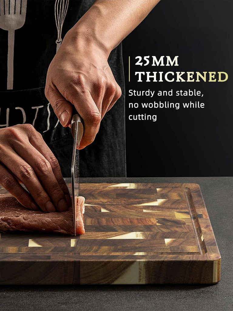 3 Packs Cutting Board Set, Extra Large Acacia Wood Cutting Boards | Durable Chopping Board Meal Prep, Charcuterie