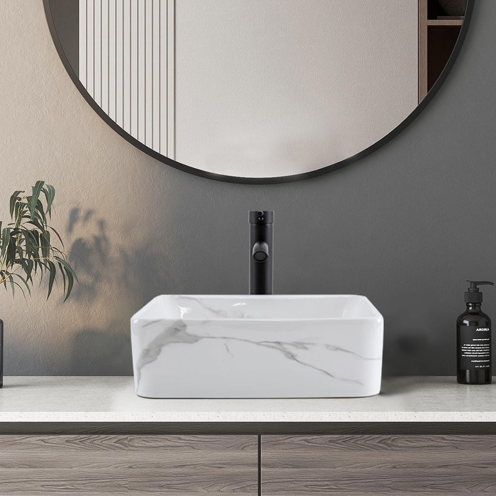 Bathroom Vessel Sink Combo with Faucet and Pop-up Drain