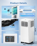 8,000 BTU Portable Air Conditioners, 3-in-1 Air Conditioner Portable up to 350 sq.ft, Portable AC Unit with Cool, Fan