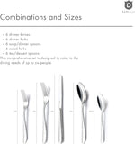 Hammered Silverware Set | Premium 18/10 Stainless Steel Flatware Service for 6 | Heavy-Duty & Dishwasher Safe | Built