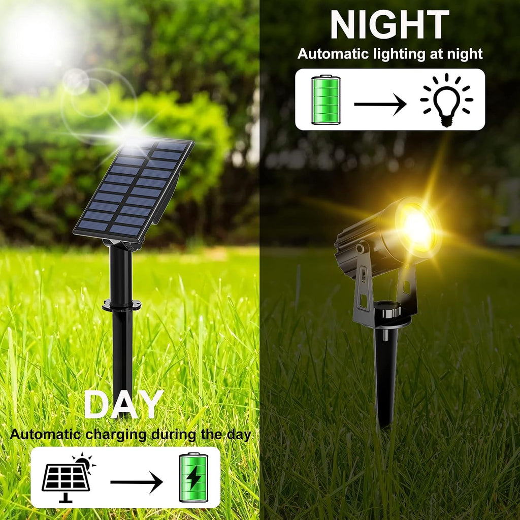 Solar Spotlights Outdoor Waterproof, Solar Landscape Spotlights, Solar Powered Spot Lights for Trees, Flag, Garden