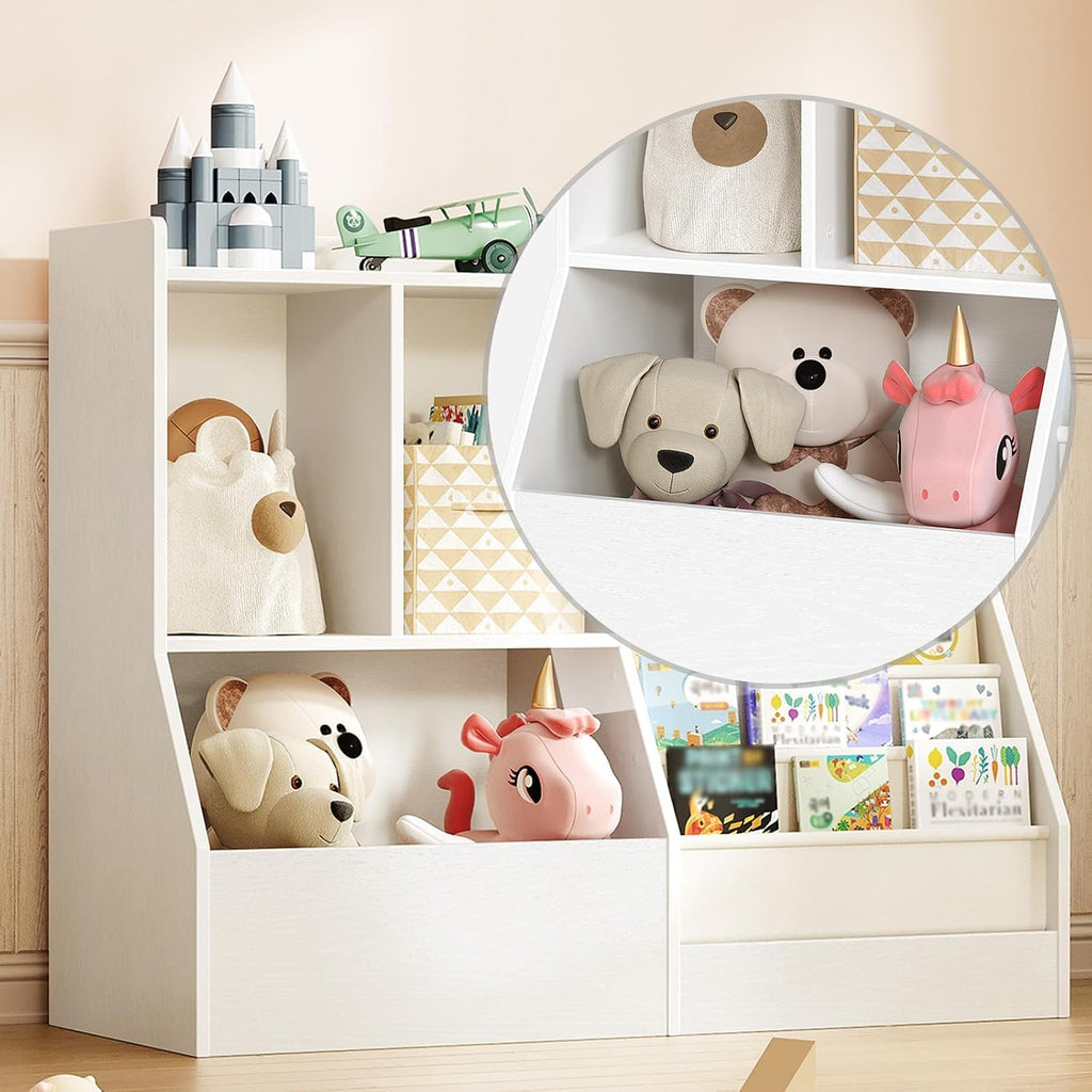 39.4" Kids Bookshelf and Toy Storage, 7 Layer Kids Book Sling Shelf, Toddler Bookshelf, Kids Bookcase, Toy Organizer