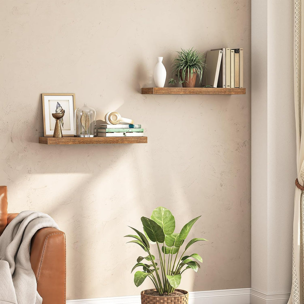 Floating Shelves for Wall, Wall Mounted Shelf Set of 2, 31.5" Hanging Shelf with Invisible Brackets, for Wall Storage