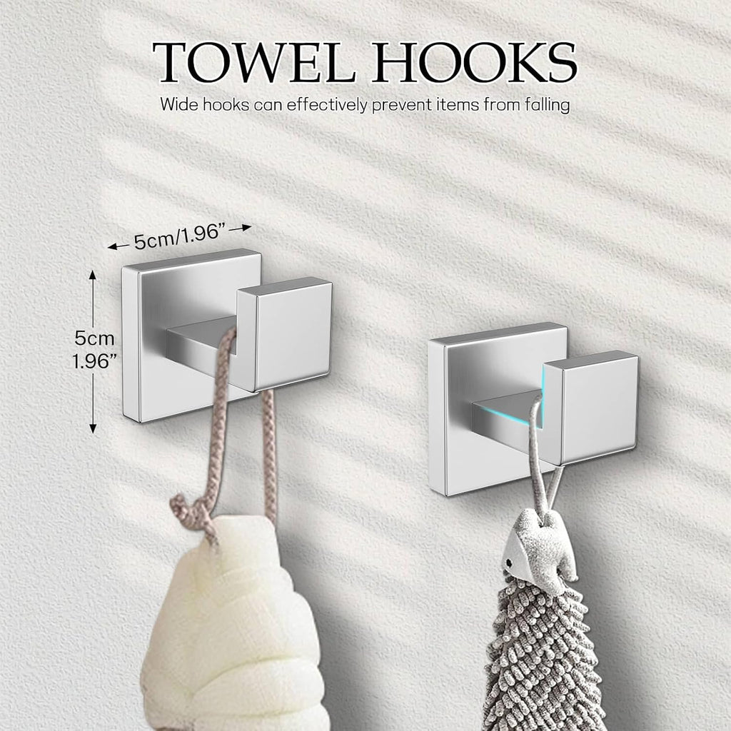 5-Pieces Brushed Nickel Bathroom Hardware Accessories Set,16 Inch Towel Bar Set,Stainless Steel Bathroom Hardware Set
