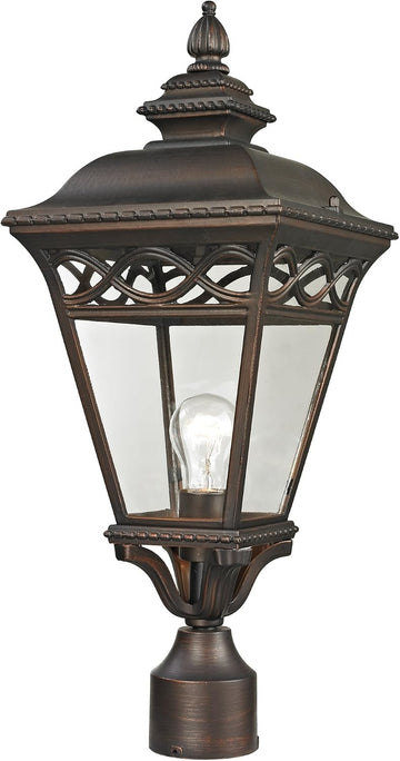 Mendham 1 Light Exterior Post Lantern, Hazelnut Bronze