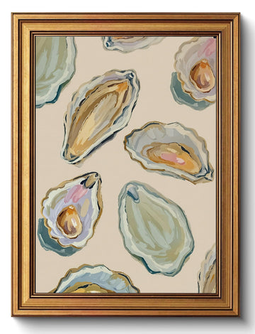 Gold Framed Oyster Wall Art Coastal Kitchen Wall Decor 12x16in