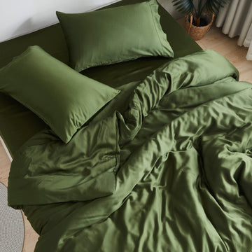 DOZ Sheet Set, 100% Viscose derived from Bamboo, Organically Grown, Buttery Soft, Cooling Sheets, High GSM, Deep