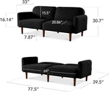 Best Choice Products 77" Mid Century Modern Boucle Loveseat Sofa, Couch, Convertible Sofa Sleeper Bed w/Real Wood