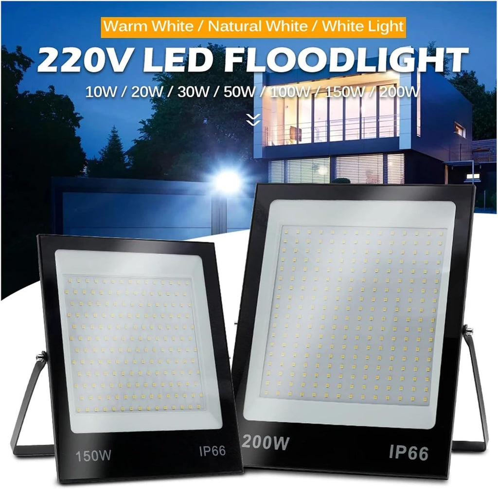 LED Flood Light AC220 50W 100W 150W 200W High Brightness IP66 Waterproof Outdoor Lighting Reflector Spotlight Wall