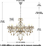 10-Light Crystal Chandelier Cognac/Champagne Modern Chandelier K9 Crystal Candle Pendant Ceiling Lighting Fixture, Chandeliers for Dining Room Home DŽcor A110-B01LW5DYTK