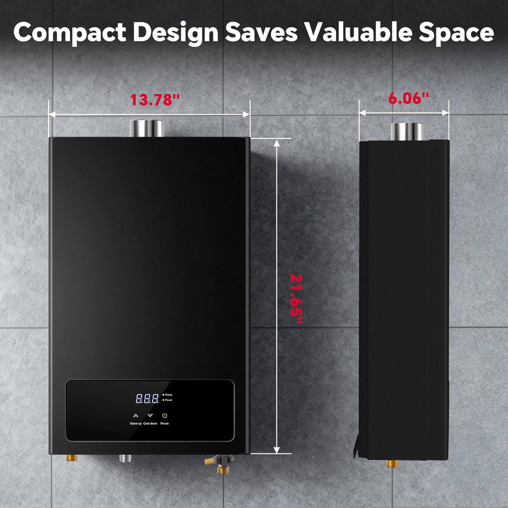 Tankless Hot Water Heater Natural Gas, 4.23 GPM 16L Tankless Water Heater Indoor Use, 85