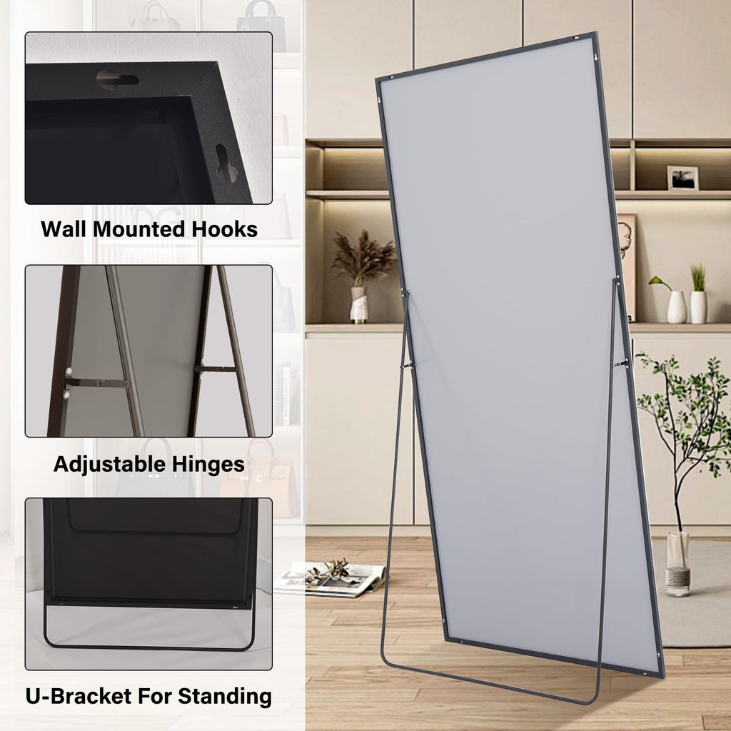 Full Length Mirror 21"x64", Rectangle Floor Mirror with Stand