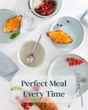 Stoneware dinnerware set 8 persons 32 pcs - Modern style plates and bowls set ceramic