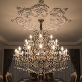 33.5'' Large PU Ceiling Medallion Combination Decorative 2.36'' ID French Style Chandelier Base Ceiling Medallion for