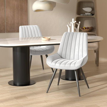 Modern Dining Chairs Set of 2, Comfy Dining Room Chairs with Thick Cushions