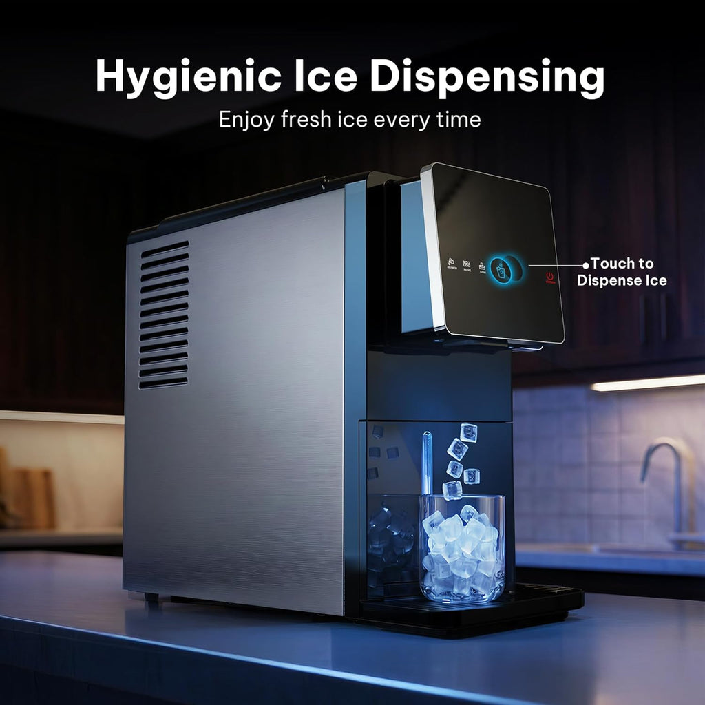 Nugget Ice Maker Countertop, Auto Drop Ice, Self Cleaning Ice Machine, 40 lbs/24H Soft Chewable Ice, Self Dispensing